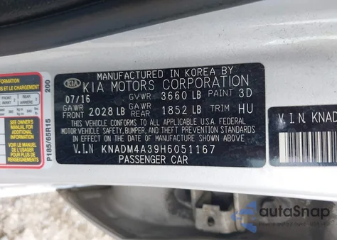 2017 Kia Rio Lx z USA, uszkodzony, nr VIN KNADM4A39H6051167